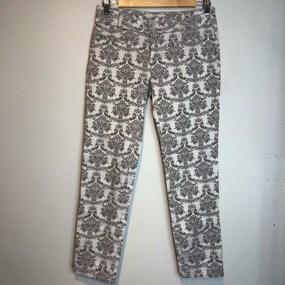 Anthropologie Cartonnier Charlie Ankle Floral Pant Grey, size 2 - Picture 3 of 12